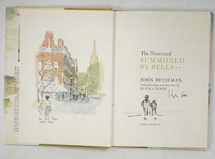 Betjeman John - The Illustrated Summoned By Bells. With paintings and sketches by Hugh Casson. 1st Edition. num. coloured and other illus. (some full page); signed on title by the artist, who has added a small pen and wa